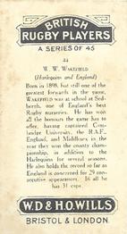 1930 Wills's British Rugby Players #44 Wavell Wakefield Back